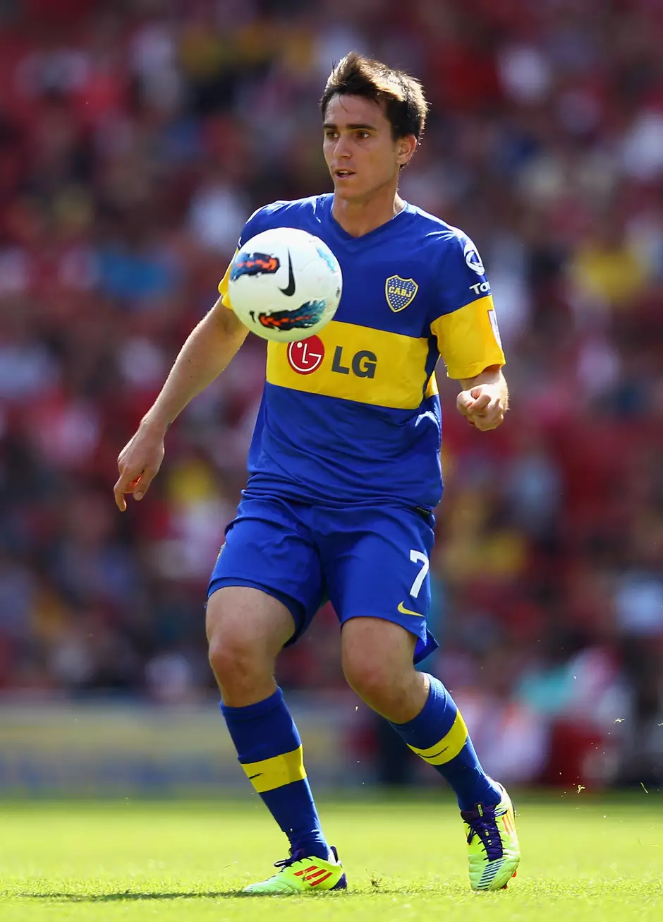 2011-2012 Boca Juniors Home Jersey (#7 Mouche)