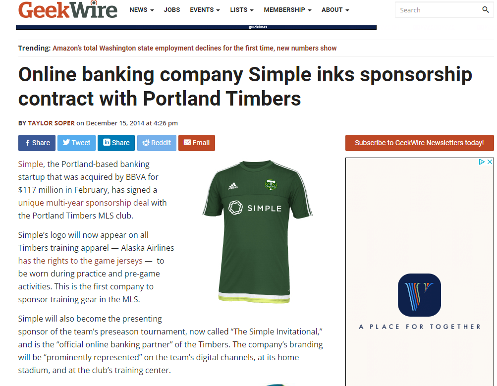 2015 PORTLAND TIMBERS TRAINING JERSEY M