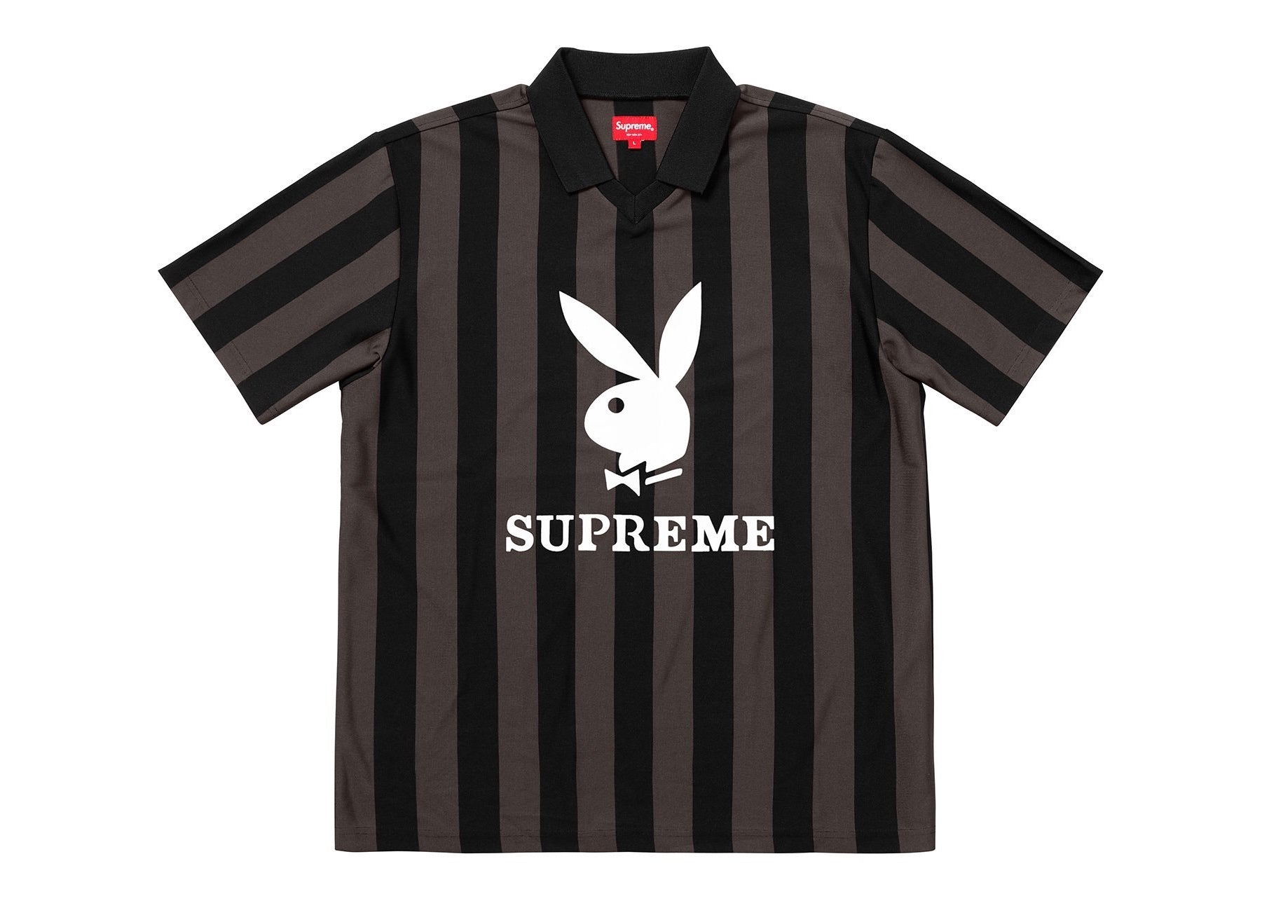 SUPREME PLAYBOY SOCCER JERSEY | BLACK/GREY